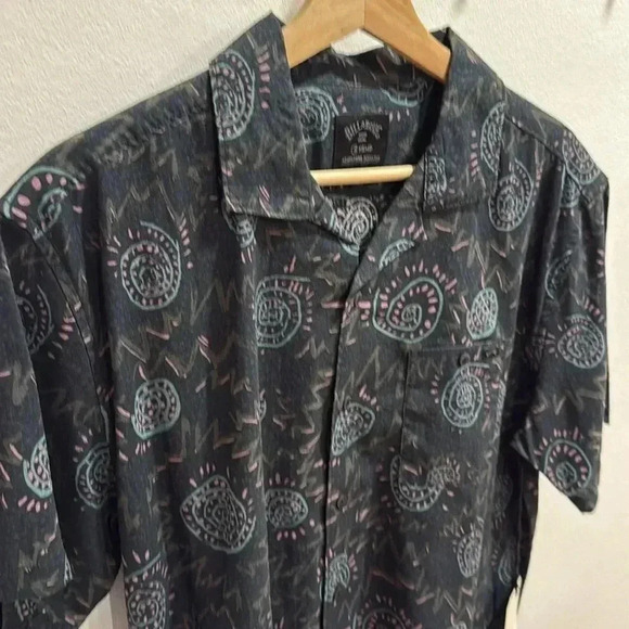 Billabong Hemp Vacay Short Sleeve Button Up - Black - Size Small - Picture 4 of 5